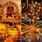 10 Ft 20 LED Marigold Garland with 30 Artificial Marigold Flowers and 12 Butterflies